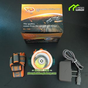 Đèn pin siêu sáng mini KL - 108 pin sạc bền, chống nước (Đèn pin chống nước có mặt kính phẳng, không zoom, mỗi bộ đèn đều đi kèm dây đeo và củ sạc)