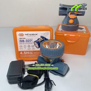 Đèn đeo đầu G8 - 327 nhỏ gọn, chống nước, pin sạc trâu (Đèn đeo đầu có thiết kế nhỏ gọn, mỗi bộ sản phẩm đều đi kèm củ sạc và dây đeo)