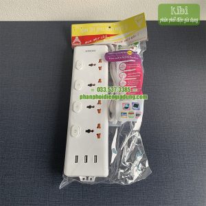 Ổ cắm chia điện Hinoki công suất lớn, có cổng usb (Ổ cắm điện có cổng USP thiết kế 4 lỗ cắm đa năng)
