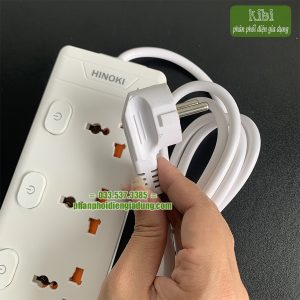 Ổ cắm chia điện Hinoki công suất lớn, có cổng usb (Ổ cắm có công tắc riêng có phích cắm chân tròn dây nguồn dài 2.5m)
