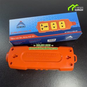 Ổ cắm siêu chịu tải Hinoki thiết kế 3 lỗ cắm đa năng