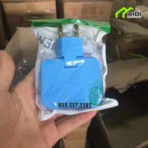 Ổ cắm chuyển đổi thông minh, công suất chịu tải 2200W (Ổ điện chia 3 có thiết kế nhỏ gọn, hình vuông chắc chắn)