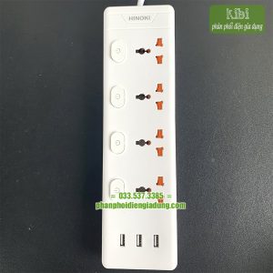 Ổ cắm chia điện Hinoki công suất lớn, có cổng usb Ổ cắm chia điện Hinoki công suất lớn, có cổng usb