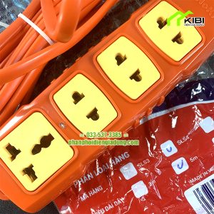 Ổ chia điện Hinoki 4 lỗ cắm, dây nguồn 5m (Ổ chia điện có thiết kế 4 lỗ cắm với 3 ổ 2 chân và 1 ổ 3 chân)