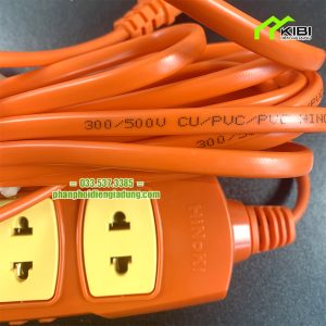 Ổ chia điện Hinoki 4 lỗ cắm, dây nguồn 5m (Ổ cắm điện chịu tải có dây nguồn tiết diện lớn với chiều dài 5m)