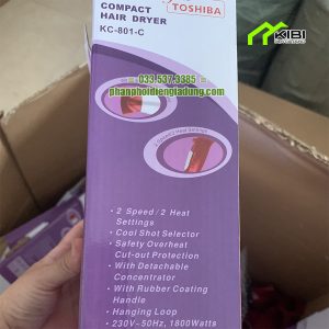 Máy sấy tóc tạo kiểu 2 chiều nóng lạnh Toshiba 8207 1800W Máy sấy tóc tạo kiểu 2 chiều nóng lạnh Toshiba 8207 1800W