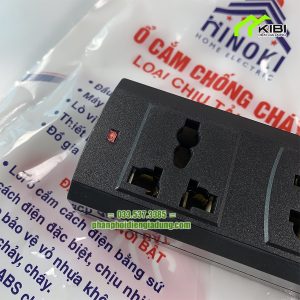 Ổ cắm chống cháy Hinoki thiết kế 3 lỗ, dây dài 2,5m Ổ cắm chống cháy Hinoki thiết kế 3 lỗ, dây dài 2,5m