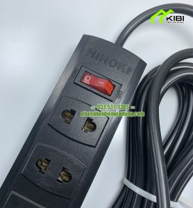 Ổ cắm điện giá rẻ Hinoki 4 lỗ, dây nguồn 2,5m (Ổ cắm chia điện có thiết kế 1 công tắc an toàn)