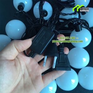 Đèn led thả mành hình trứng dây dài 5m (Dây đèn trang trí có thiết kế phích cắm nối dễ dàng nối nhiều dây lại với nhau)