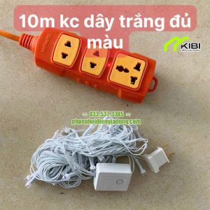 Đèn trang trí kim cương 10m nhấp nháy đủ màu (Đèn nháy trang trí kim cương 10m kiểu dây trắng)