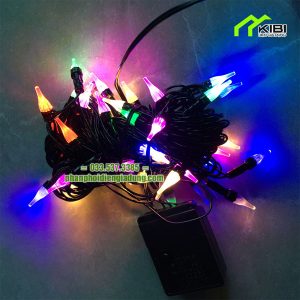 Đèn nháy led đủ màu 10m kim cương nhọn (Dây đèn trang trí có thiết kế đa màu sắc với 8 chế độ nháy)
