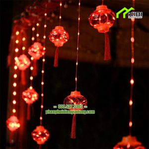 Đèn nháy cầu 12 bóng giả cạnh pha lê, chiều dài 5m (Đèn nháy cầu chuyên được sử dụng để trang trí vào mỗi dịp lễ hội hoặc tết)