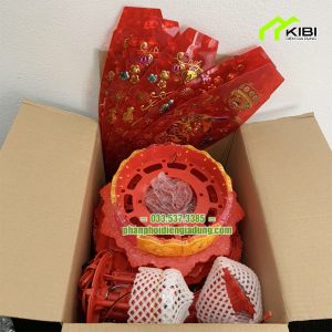 Cầu điện xoay 360 thiết kế đèn lồng đỏ kích thước 60cm (Đèn lồng cầu điện xoay có thiết kế nhiều phần khác nhau, tháo lắp dễ dàng)