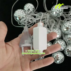 Đèn nháy hình cầu pha lê cao cấp dây dài 5m (Đèn nháy pha lê sử dụng nguồn điện 220V, có bộ IC đi kèm)