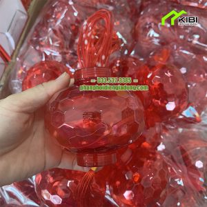 Đèn nháy cầu 12 bóng giả cạnh pha lê, chiều dài 5m (Đèn trang trí tết có thiết kế bóng đèn lồng giả cạnh pha lê)