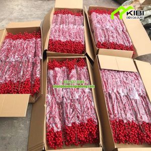 Cành đào đông 12 nhánh trang trí tết (Kho chuẩn bị cành đào đông cherry đỏ tài lộc gửi cho khách sỉ)
