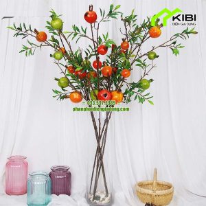 Cành lựu đỏ trang trí ngày tết dài 80cm (Cành lựu giả sử dụng để decor và trang trí không gian nhà cửa rất đẹp)