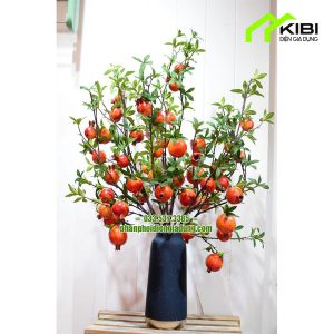 Cành lựu đỏ trang trí ngày tết dài 80cm Cành lựu đỏ trang trí ngày tết dài 80cm