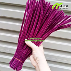 Set 100 dây kẽm nhung làm đồ handmade (Set 100 dây kẽm nhung màu đỏ tím)