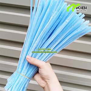 Set 100 dây kẽm nhung làm đồ handmade (Kẽm lông xù màu xanh da trời)