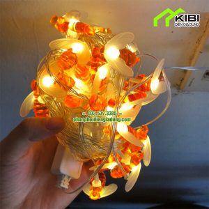 Đèn nháy hình ong dây dài 10m sáng vàng (Đèn nháy hình ong có ánh sáng vàng ấm nổi bật)