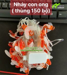 Đèn nháy hình ong dây dài 10m sáng vàng (Dây đèn led trang trí có thiết kế hình các chú ong ngộ nghĩnh)