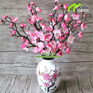 Combo túi 10 cành đào lụa, cành mai lụa Combo túi 10 cành đào lụa, cành mai lụa