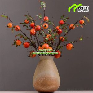 Cành lựu đỏ trang trí ngày tết dài 80cm Cành lựu đỏ trang trí ngày tết dài 80cm