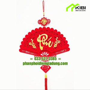 Dải treo trang trí hình quạt thiết kế 3D (Dải treo trang trí tết chữ phúc)