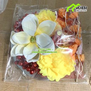 Set hoa mộc lan trang trí tết, trang trí giỏ quà (Set hoa mộc lan trang trí tết hoa trắng)
