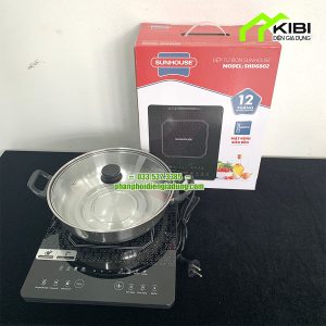Bếp điện Sunhouse SHD6802 công suất 2000W (Bếp từ cảm ứng mặt kính có đi kèm nồi, thiết kế đẹp và sang trọng)