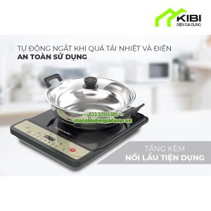 Bếp từ đơn cảm ứng Sunhouse SHD6158 nhỏ gọn, bền đẹp (Bếp từ đơn cảm ứng tặng kèm nồi lẩu có thiết kế đẹp và hiện đại)