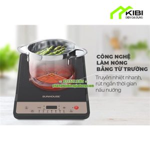 Bếp lẩu điện từ Sunhouse SHD6160 công suất 1800W (Bếp từ cảm ứng sử dụng công nghệ làm nóng bằng từ trường giúp truyền nhiệt nhanh, tiết kiệm thời gian nấu ăn)