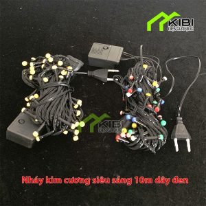 Dây đèn led trang trí ngoài trời lục giác kim cương 10m