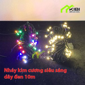 Dây đèn led trang trí ngoài trời lục giác kim cương 10m