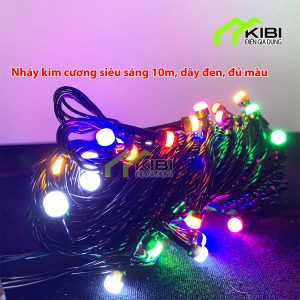 Dây đèn led trang trí ngoài trời lục giác kim cương 10m