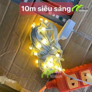 Dây đèn led trang trí ngoài trời lục giác kim cương 10m